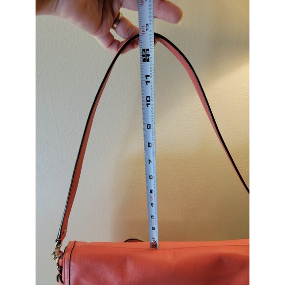 Coach Marin Taylor Leather Flap Shoulder Bag Purse Satchel Pink Salmon F26781 - Picture 15 of 16